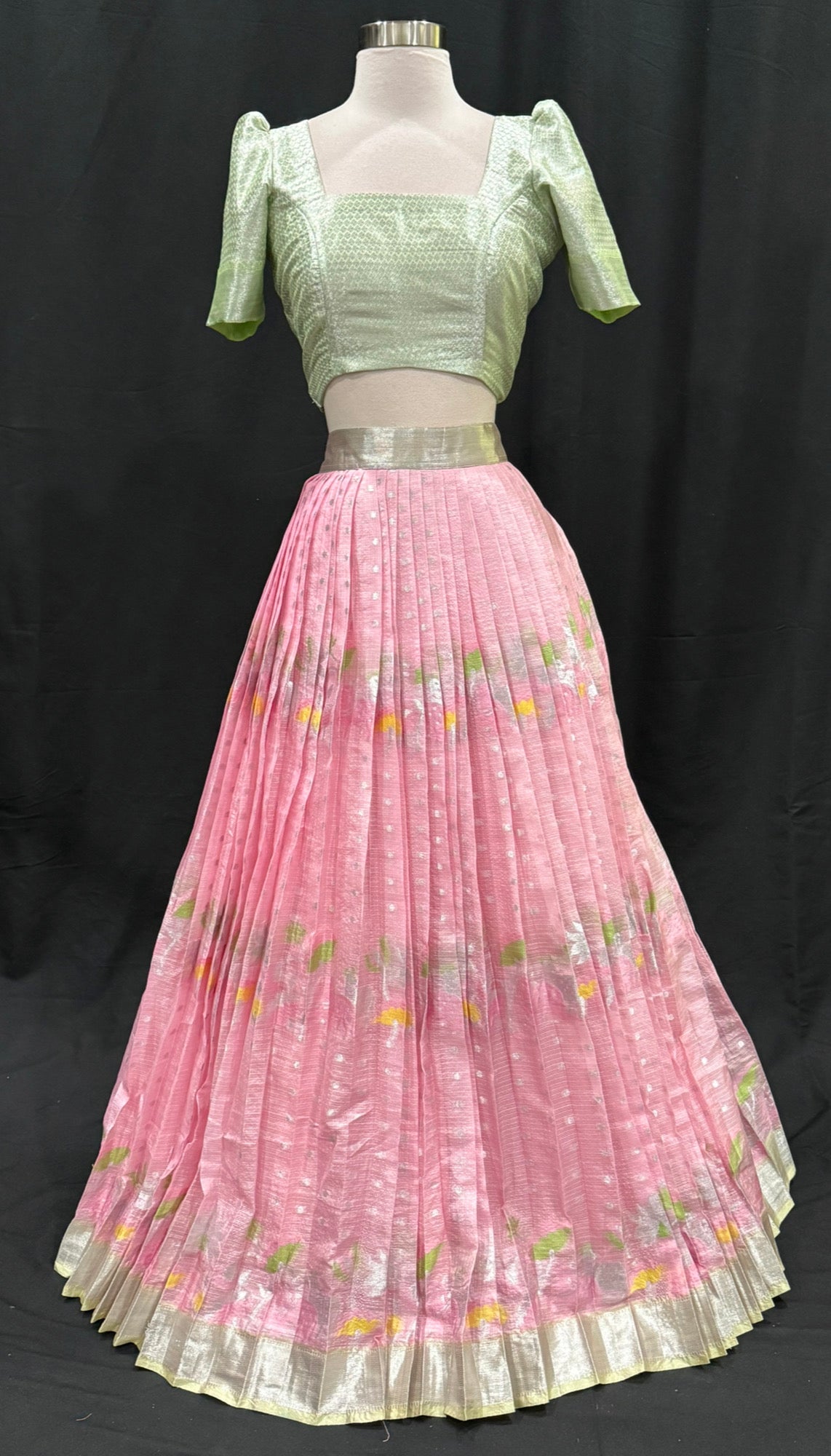 Beautiful customized Zari Kota premium quality Tissue Lehanga with matching Paithani muniya tissue dupatta  | Size 36-38| Partywear , wedding occasion