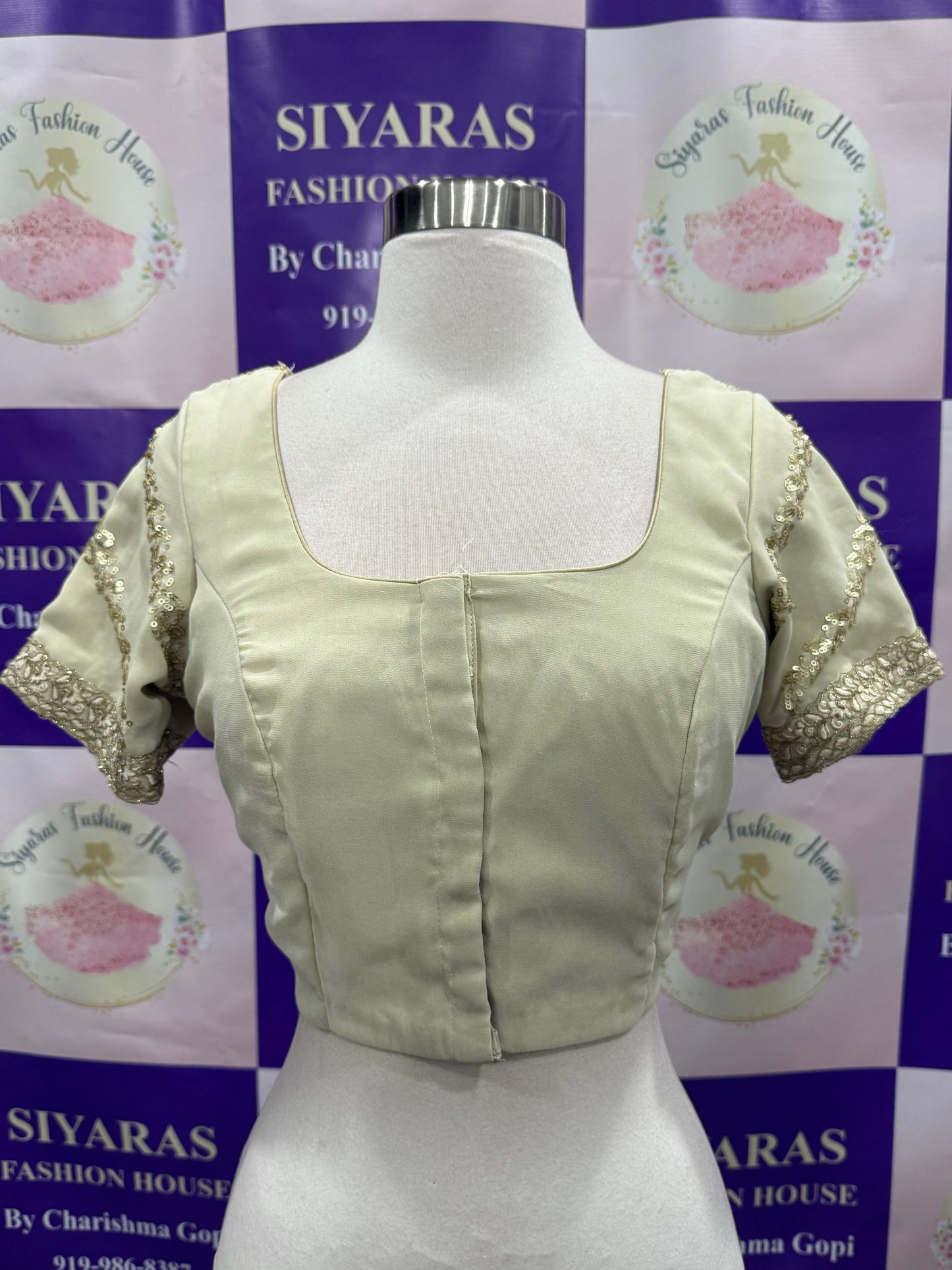 Beautiful partywear sequence Saree in off white color. Available in size 42 to 44.