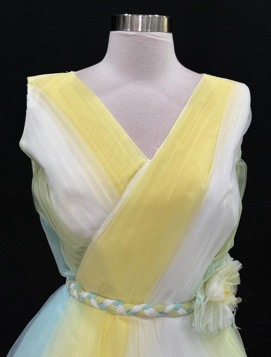 Gorgeous  Partywear Net gown XL 42 Long Gown|Gender Reveal|maternity |ready to ship