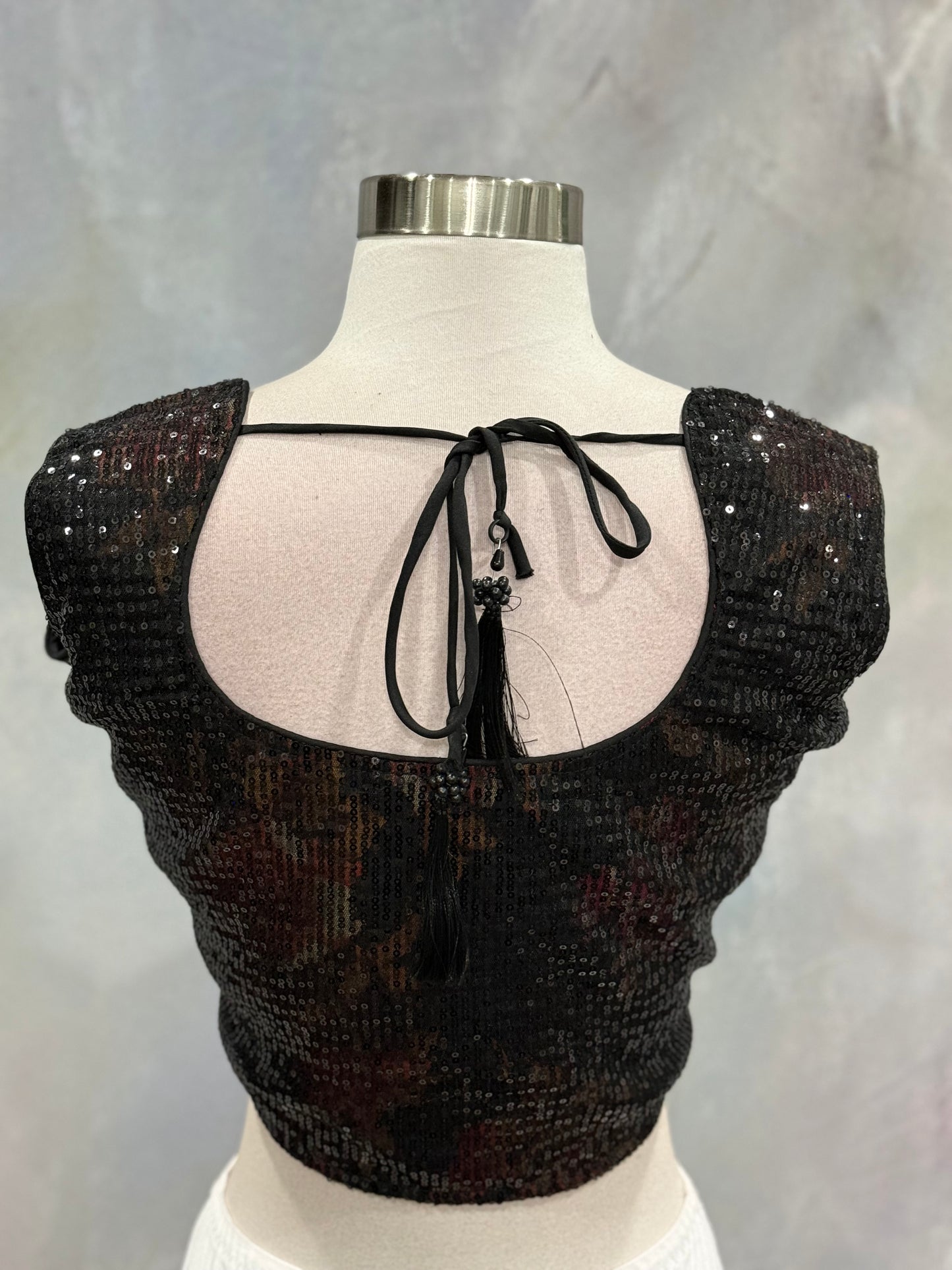 Elegant Sequence Partywear sequin floral  Lehenga Size 44 midnight bloom elegant reception cocktail size inclusive partywear Lehanga