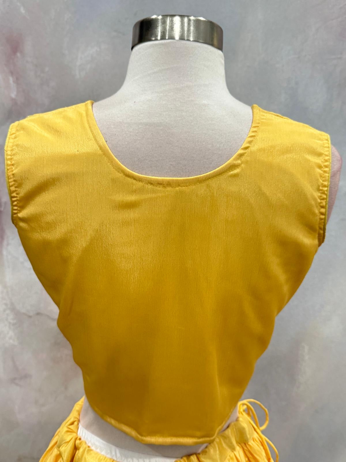 Yellow Haldi Lehanga set with elegant sequence and bead hand work size Medium 38 size for festival, wedding , haldi function