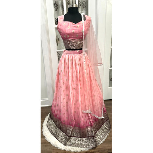 Pink Elegant Silk Lehanga Choli Teens/Adults gifting Lehanga Partywear dress