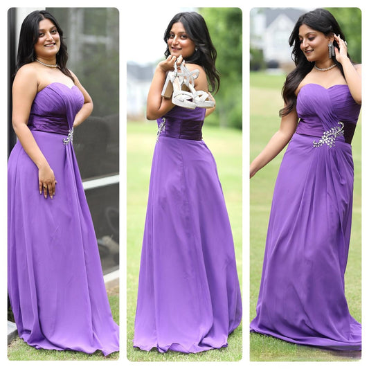 Beautiful Prom/Evening gown in Dark Lavender color