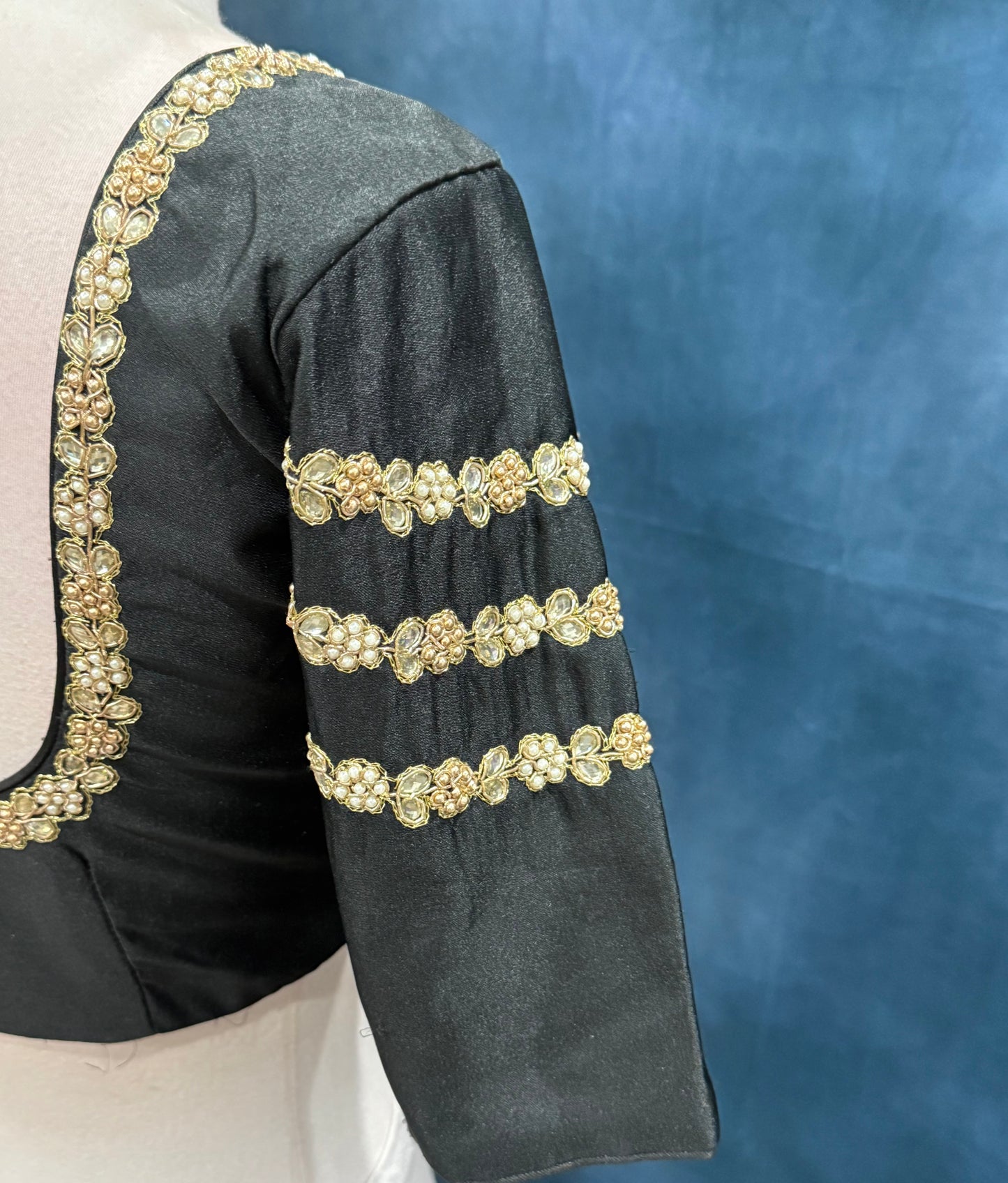 Beautiful Work blouse in black color. Available in size 38 to 40.