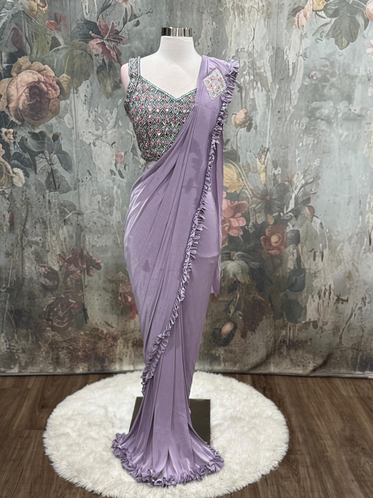 Beautiful ready to wear saree. perfect party wear saree for all occasions. Available in size 36.