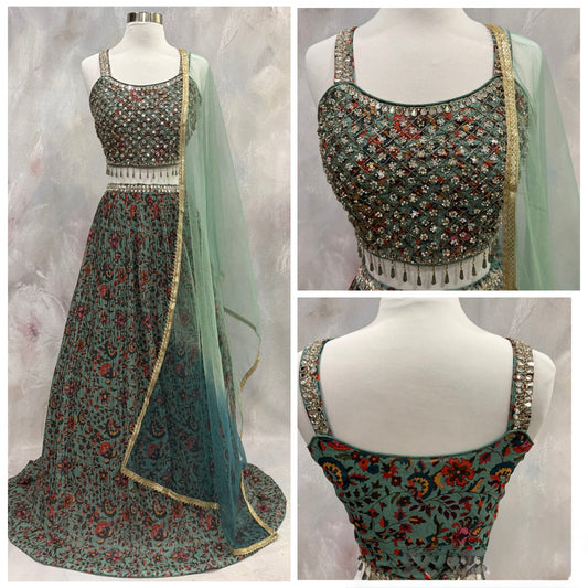 Beautiful Partywear Lehenga available in size 44. It can be altered to your size if needed.