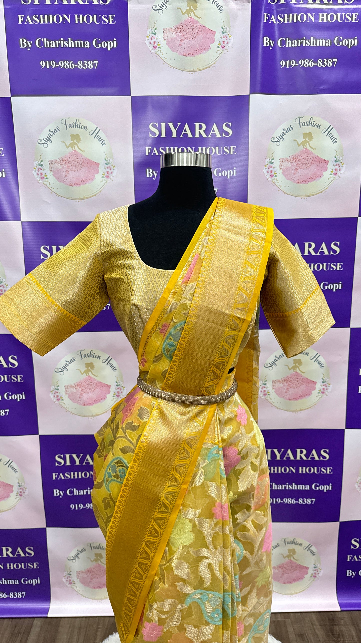 Elegant Karaikudi saree with stitched Blouse size 40 plus 3 in margin