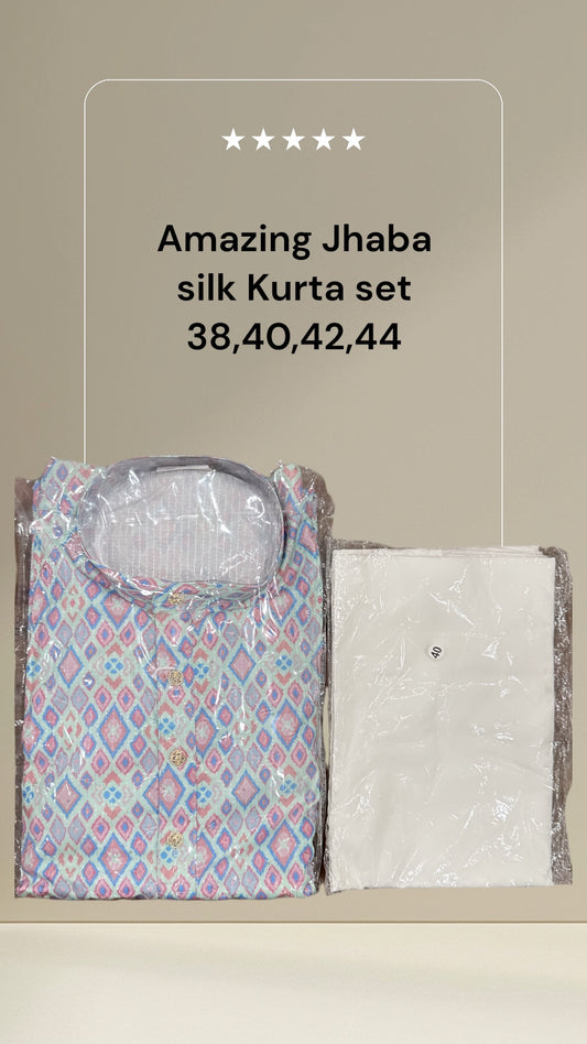 Mpstola silk Mens s Kurta pyjama sets jhabha silk fully stitched size 38,49,42,44