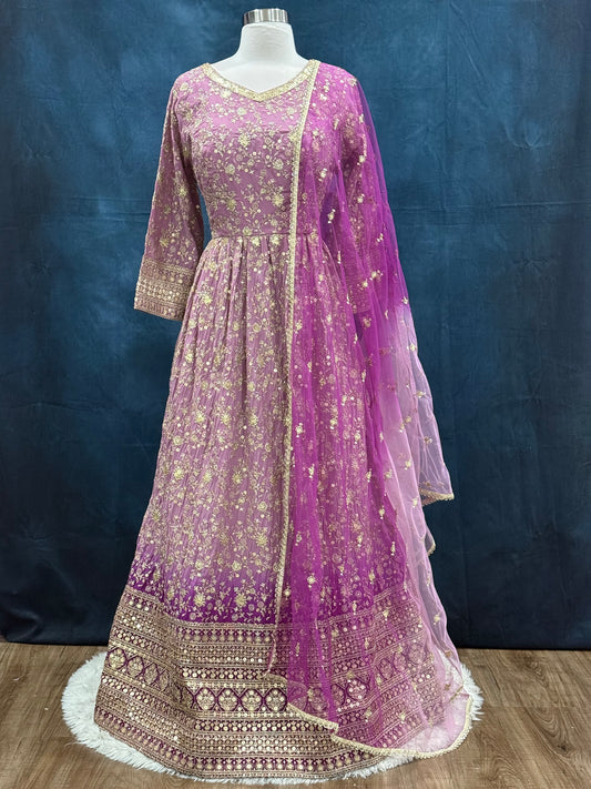 Beautiful Party wear gown perfect for Mehendi , birthday, wedding events. Available in size 44 inches and Can be altered if needed.