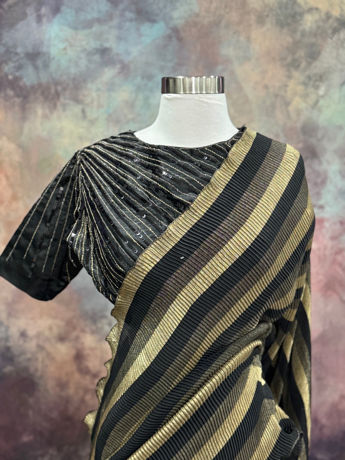 Designer Saree with Stitched Blouse size 36