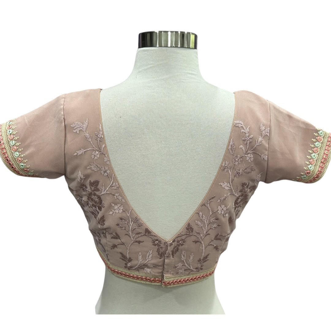 Beautiful Pastel georgette embroidery and sequence saree. Size 36 upto 39