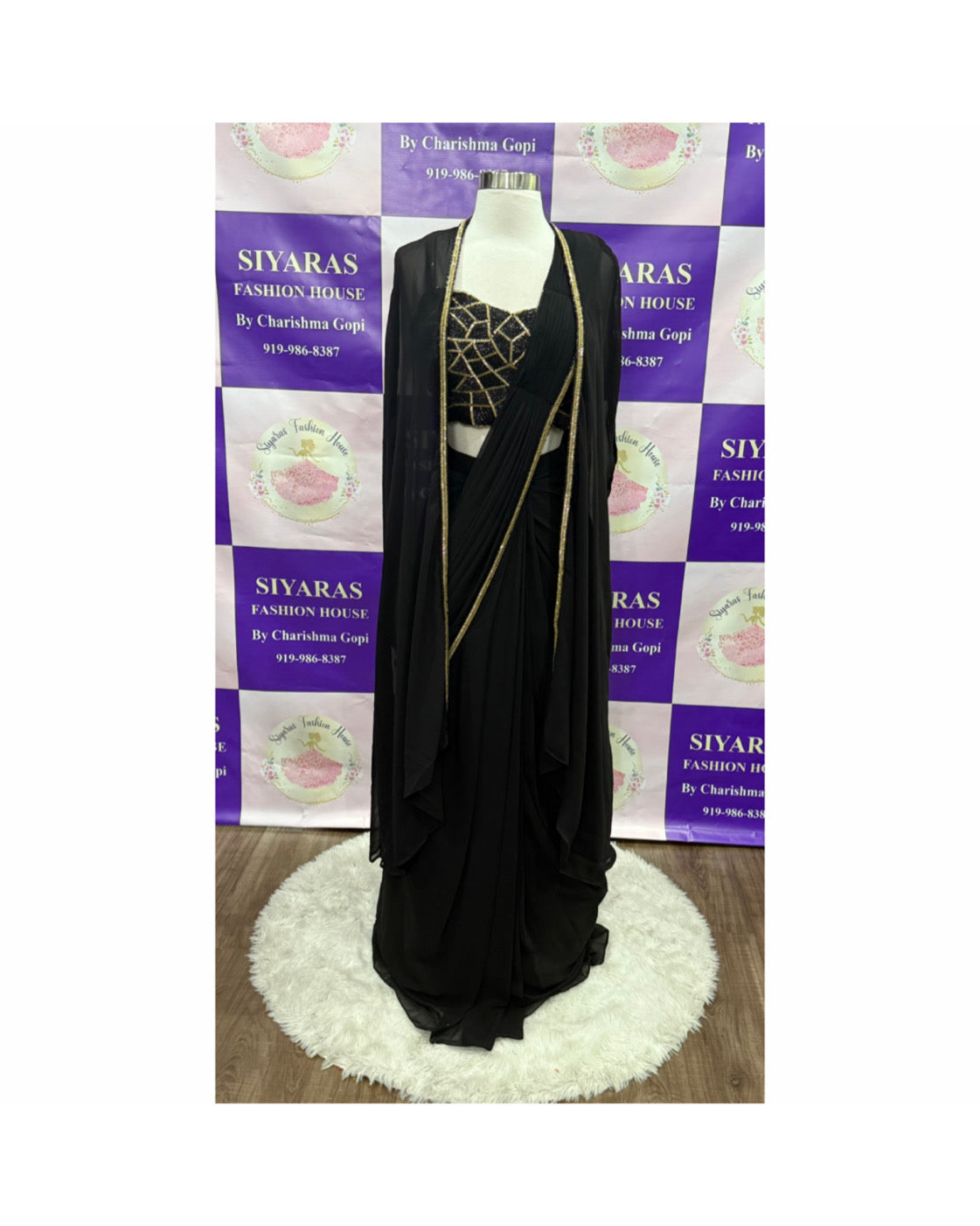 New Collection Gorgeous Indowestern drape style Lehanga with cape and belt size 40