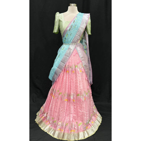 Beautiful customized Zari Kota premium quality Tissue Lehanga with matching Paithani muniya tissue dupatta  | Size 36-38| Partywear , wedding occasion