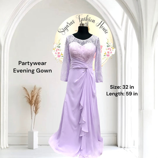 Beautiful Bridesmaid dress/ evening party wear long gown.
Size available is 32 inch.