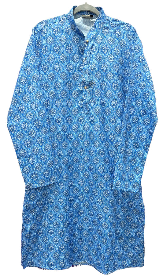 Mens  Patola print cotton Kurta Pyjama 2 pc set. Available in size Small 36 and XL 42