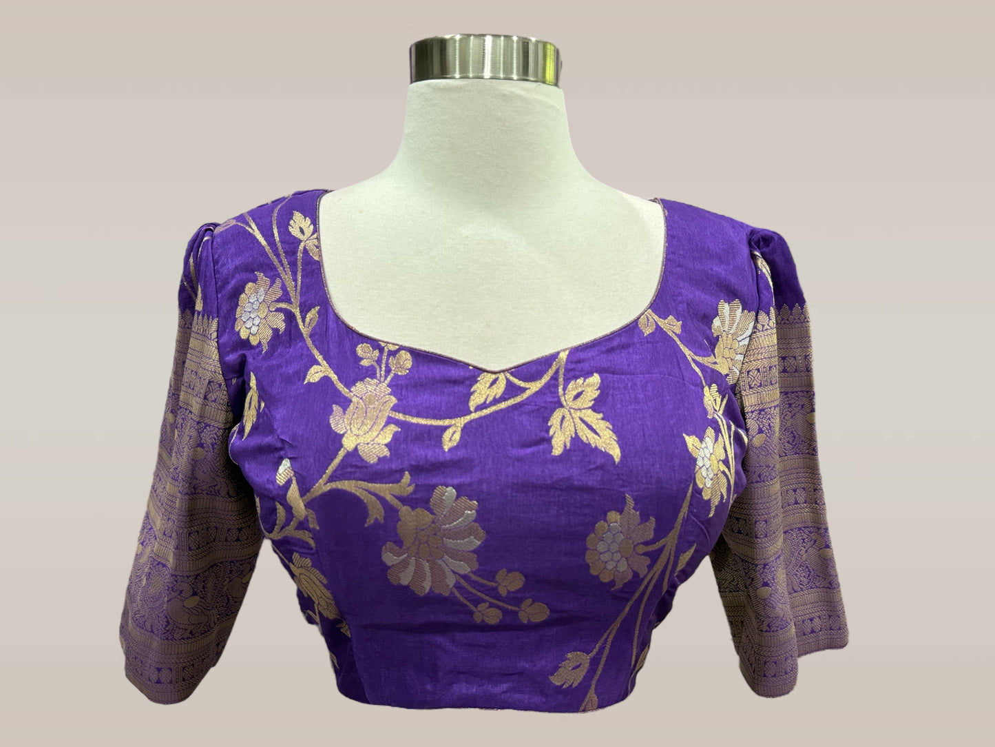 Traditional Purple Half Saree with Golden Zari Work | Elegant Ethnic Wear | Wedding & Festive Outfit | Size 40