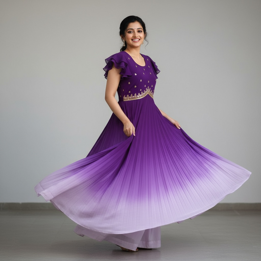 Gorgeous flowy Georgette Partywear long gown size 36