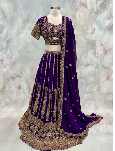 Gorgeous Royal Purple Lehanga size 38  Partywear reception wedding guest outfit