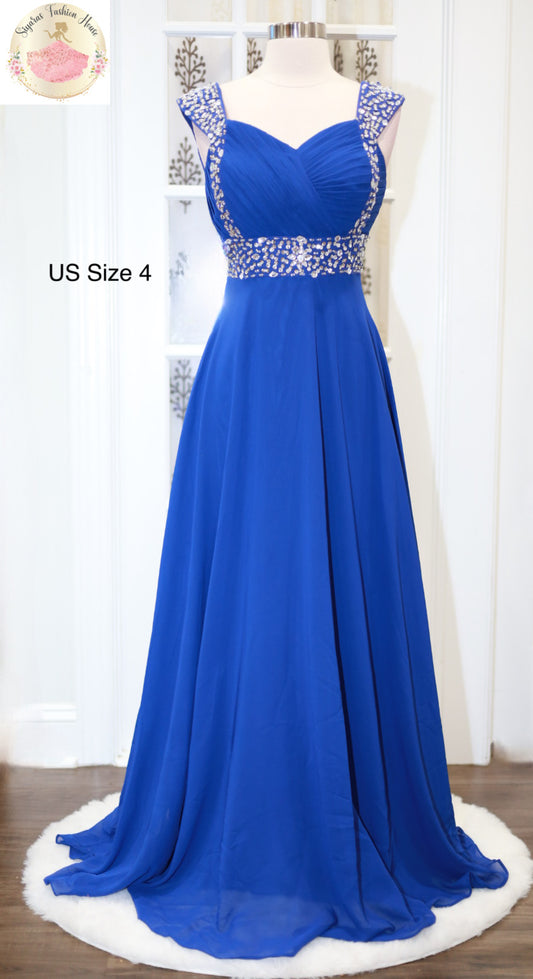 Very Pretty Prom Gown Flowy Floor Length A line with sequin and bead embellishments Ships from NcUsA