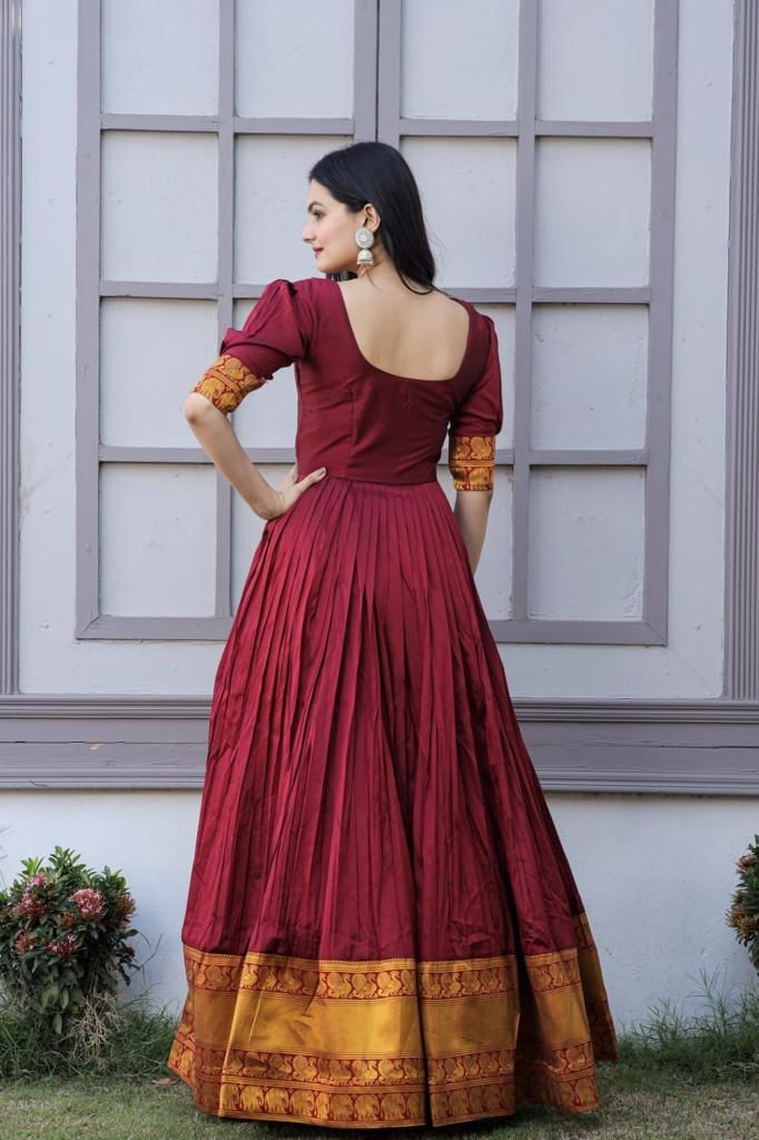 Silk Ladies Long Gown, Pattern : Plain, Occasion : Casual Wear, Party Wear  at Rs 400 / Piece in Surat