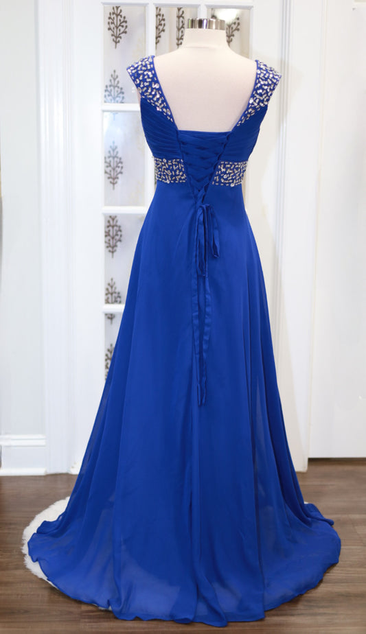 Very Pretty Prom Gown Flowy Floor Length A line with sequin and bead embellishments Ships from NcUsA