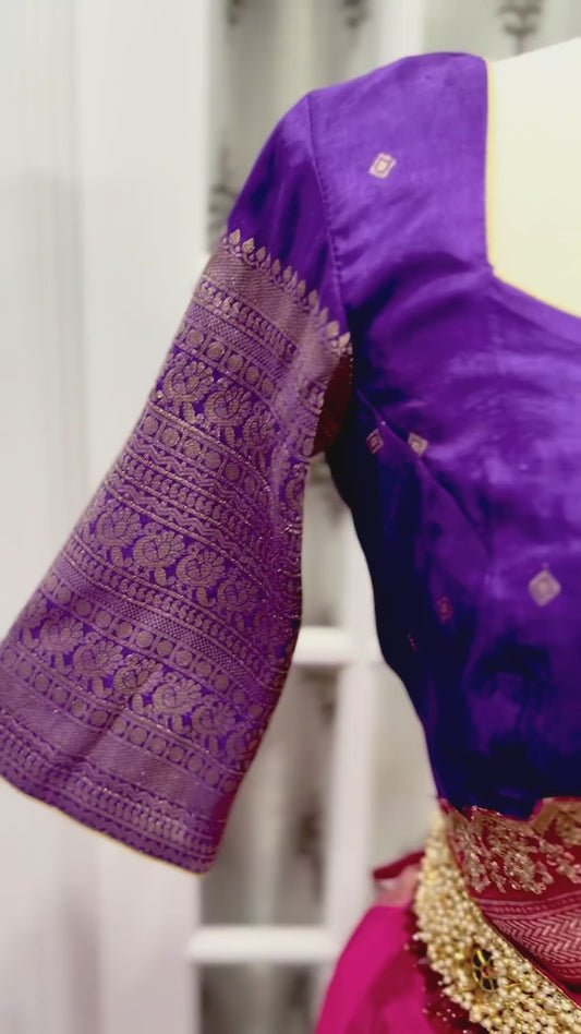 Gorgeous Banarasi silk traditional half saree
