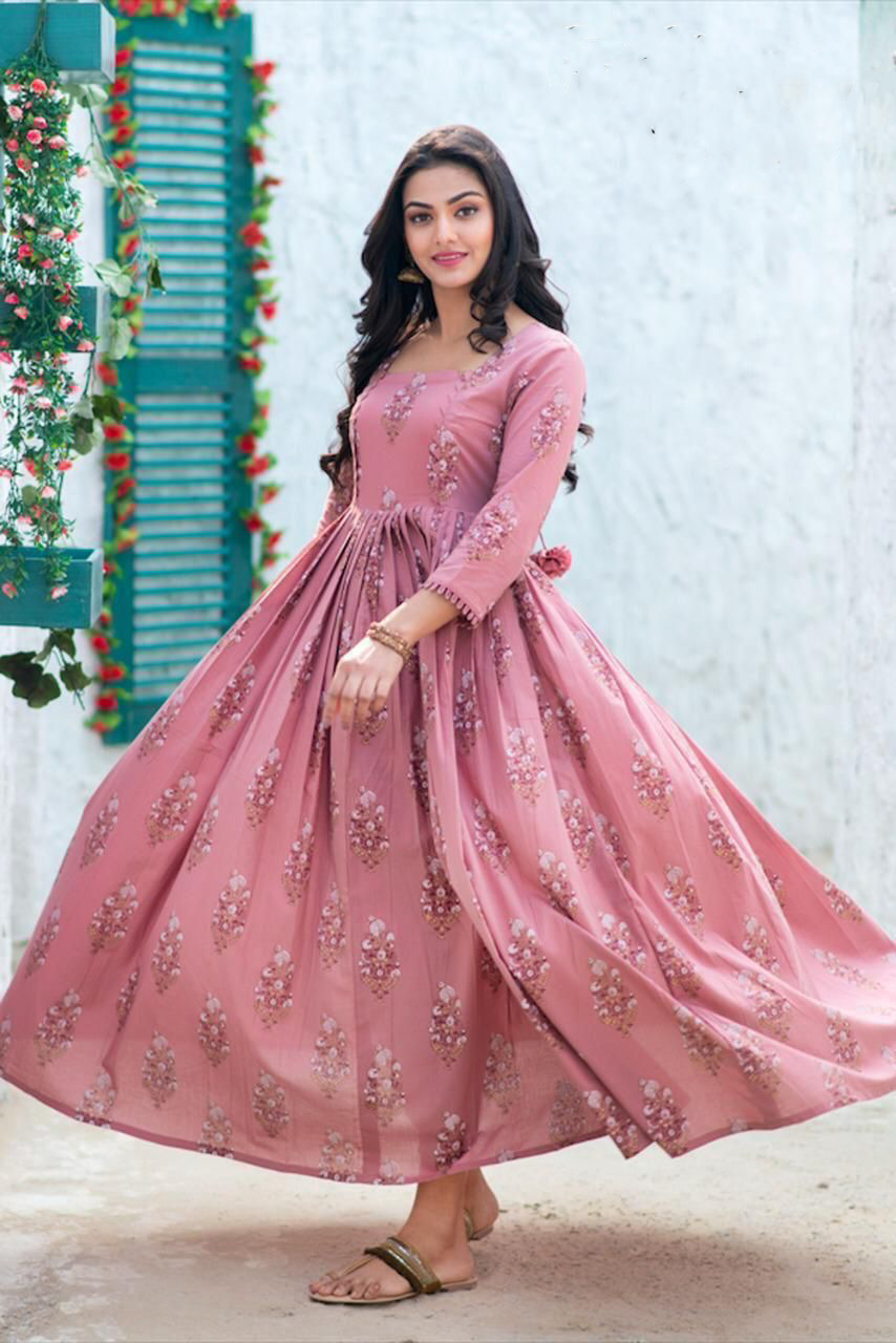 Gulmohar Slit Anarkali with Skirt Set-Plus Size Clothing(XS-10XL)