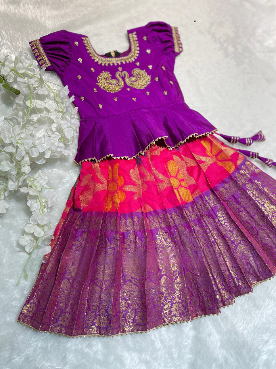 Elephant Design Pretty Kids Lehenga - Indian Dresses