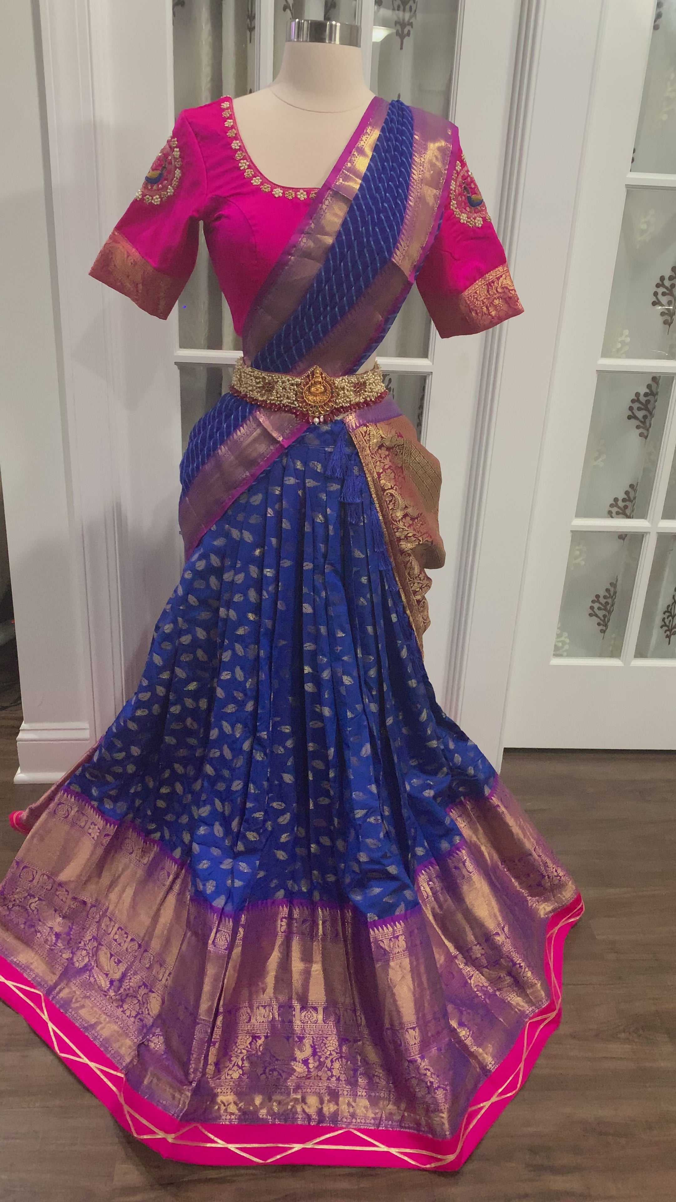 Pink & Teal Blue Organza Sarees For Teenagers - Keep Me Stylish