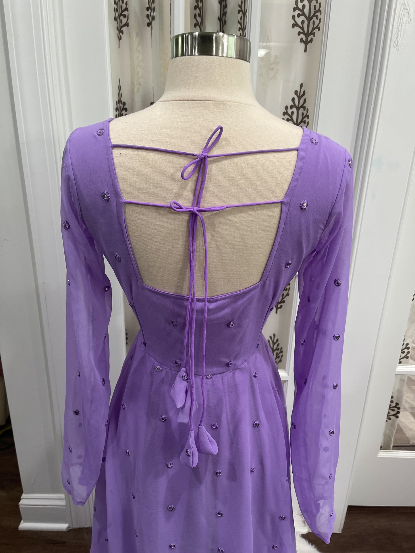 Beautiful Lavender Georgette Long Dress with Dupatta