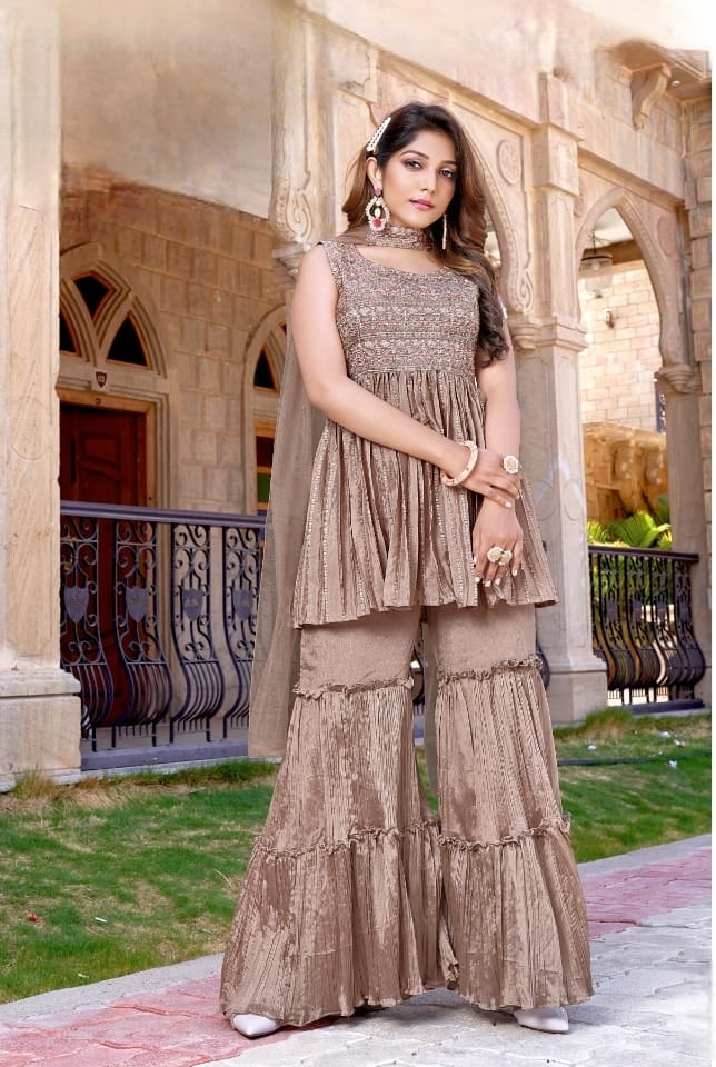 Simple gorgeous Viscose Garara Set Partywear Dress