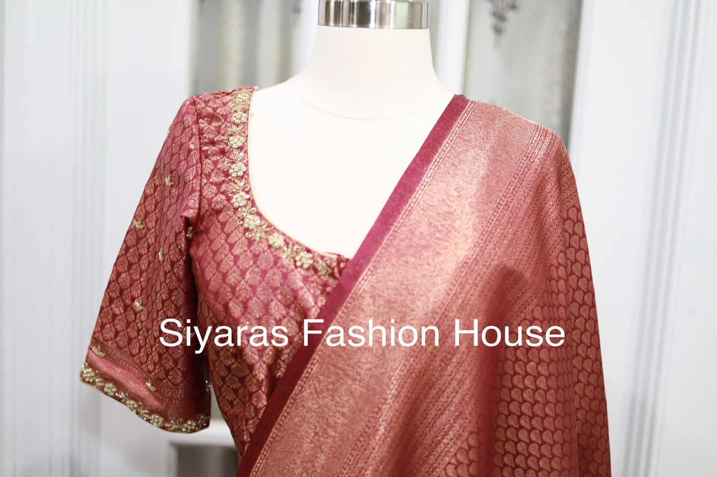 Soft and Breezy kubera pattu Saree with Maggam Work Stitched Blouse
