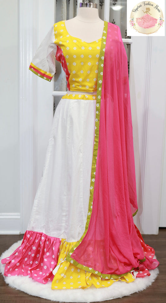 Beautiful Plus size cotton Chaniya Choli for Navratri garbha dress