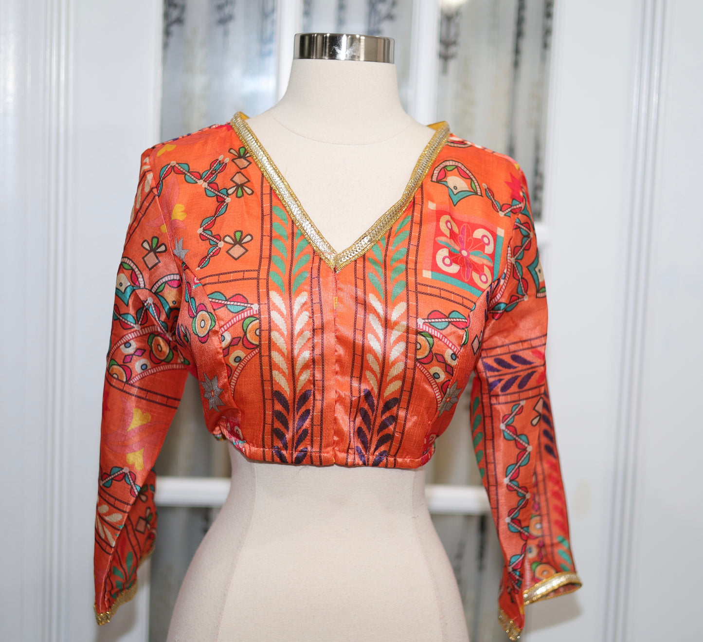 Zarna Silk blouse fits up to 42 inches