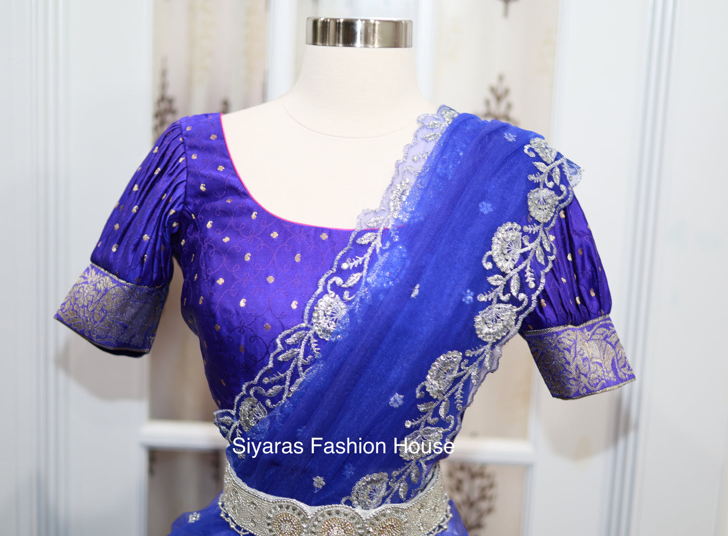 Kalamkari Organza with Sequin weave and Pattu Border for teens and Adults